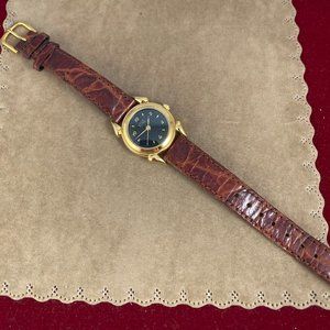 Fabulous Movado ESQ Watch Sculptured Lugs Black Face Raised Arabic Numerals